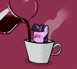 Size: 500x447 | Tagged: safe, artist:mr-1, twilight sparkle, pony, g4, bucket, coffee, hot, mug