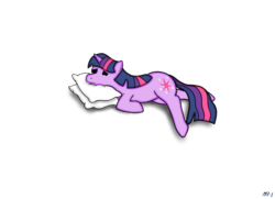 Size: 2533x1837 | Tagged: safe, artist:mr-1, twilight sparkle, g4, female, lying down, pillow, simple background, solo, tired, transparent background