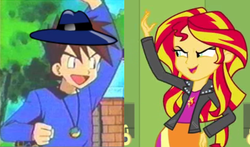 Size: 491x289 | Tagged: safe, sunset shimmer, human, equestria girls, g4, my little pony equestria girls, comparison, gary motherfucking oak, gary oak, humanized, pokémon, sunset motherfucking shimmer