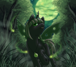 Size: 900x787 | Tagged: safe, artist:luciferific, oc, oc only, changeling, green changeling