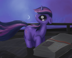 Size: 1600x1281 | Tagged: safe, artist:shephardadv, twilight sparkle, g4, book, female, filly, night, reading, solo