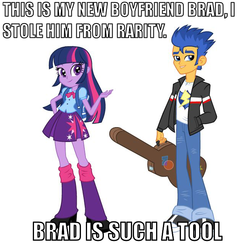 Size: 655x647 | Tagged: safe, flash sentry, twilight sparkle, human, equestria girls, g4, brad, image macro