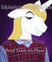 Size: 423x500 | Tagged: safe, flash sentry, prince blueblood, equestria girls, g4, 1000 hours in ms paint, bad luck brian, brad, exploitable meme, meme, ms paint