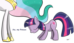 Size: 800x467 | Tagged: safe, artist:ratofdrawn, princess celestia, twilight sparkle, alicorn, pony, unicorn, g4, duo, duo female, female, mare, simple background, transparent background, unicorn twilight