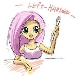 Size: 800x800 | Tagged: safe, artist:keterok, fluttershy, human, equestria girls, g4, humanized, left handed, spoon