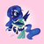 Size: 1024x1024 | Tagged: dead source, safe, artist:fikakorv, princess luna, g4, clothes, cookie, dress, female, solo, stockings