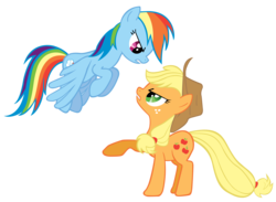 Size: 7762x5688 | Tagged: safe, artist:are-you-jealous, applejack, rainbow dash, g4, absurd resolution, simple background, transparent background, vector