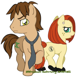 Size: 600x604 | Tagged: safe, artist:lululunabuna, crossover, dana scully, fox mulder, necktie, ponified, the x files