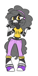 Size: 380x758 | Tagged: safe, artist:mt, oc, oc only, oc:minituffs, zebra, equestria girls, g4, belly button, clothes, equestria girls-ified, humanized, midriff, minituffs, short shirt, solo