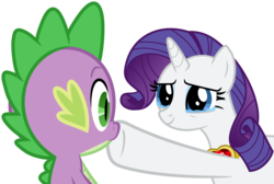 Size: 8945x6000 | Tagged: safe, artist:psychicwalnut, rarity, spike, dragon, pony, unicorn, g4, secret of my excess, absurd resolution, crying, female, fire ruby, male, ship:sparity, shipping, simple background, straight, tears of joy, transparent background, vector