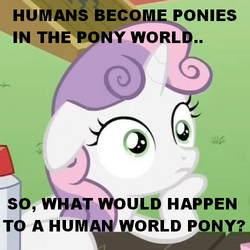 Size: 500x500 | Tagged: safe, edit, edited screencap, screencap, sweetie belle, pony, equestria girls, g4, ponyville confidential, cropped, female, image macro, meta, solo, sudden clarity sweetie belle, text