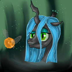 Size: 3600x3600 | Tagged: artist needed, source needed, safe, queen chrysalis, parasprite, g4