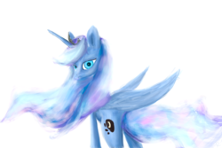 Size: 1800x1200 | Tagged: safe, artist:netkarma, princess luna, g4, female, looking back, simple background, solo