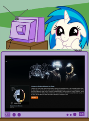 Size: 563x770 | Tagged: safe, dj pon-3, vinyl scratch, pony, unicorn, g4, background pony, daft punk, dashface, exploitable meme, female, guy-manuel de homem-christo, hype, mare, missing accessory, random access memories, thomas bangalter, tv meme