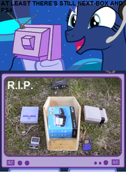 Size: 439x608 | Tagged: safe, princess luna, gamer luna, g4, /v/, exploitable meme, nintendo, troll, tv meme, wii u, wii u gamepad