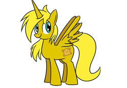 Size: 1280x896 | Tagged: artist needed, safe, oc, oc only, oc:ticket, alicorn, pony, alicorn oc, simple background, solo