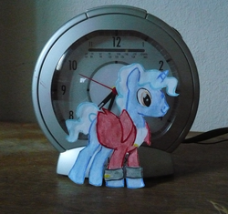 Size: 722x680 | Tagged: safe, artist:punksweet, perry pierce, pokey pierce, pony, unicorn, g4, clock, paper child, photo, third doctor