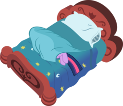 Size: 2686x2309 | Tagged: safe, artist:breadking, twilight sparkle, pony, unicorn, g4, lesson zero, bed, blanket, female, sheet, simple background, solo, transparent background, unicorn twilight, vector