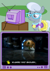 Size: 564x800 | Tagged: safe, silver spoon, g4, banjo tooie, exploitable meme, glasses, klungo, minion abuse, tv meme