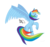 Size: 588x551 | Tagged: safe, artist:sintakhra, rainbow dash, pegasus, pony, g4, eyes closed, female, mare, raised hoof, simple background, solo