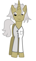 Size: 1098x1862 | Tagged: safe, artist:sintakhra, pony, unicorn, back to the future, crossover, doc brown, ponified, simple background, solo, transparent background, vector