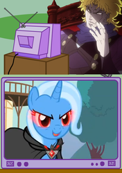 Size: 564x800 | Tagged: safe, trixie, g4, magic duel, my little pony: friendship is magic, alicorn amulet, dio brando, exploitable meme, jojo's bizarre adventure, meme, tv meme