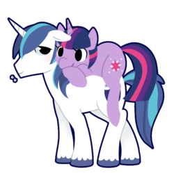 Size: 608x605 | Tagged: safe, artist:n-n-neet, shining armor, twilight sparkle, pony, unicorn, g4, carrying, cute, female, filly, floppy ears, foal, male, ponies riding ponies, riding, simple background, smiling, stallion, sweatdrop, transparent background, twilight riding shining armor