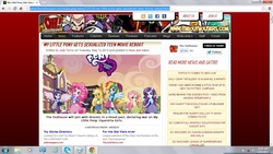 Size: 1366x768 | Tagged: safe, screencap, applejack, fluttershy, pinkie pie, rainbow dash, rarity, twilight sparkle, equestria girls, g4, drama, equestria girls drama, equestria girls plus, link, mane six, seems legit, the outhousers, website screencap