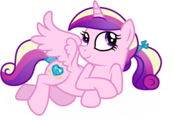 Size: 907x629 | Tagged: safe, artist:andreamelody, artist:icaron, princess cadance, g4, female, ponytail, show accurate, simple background, solo, transparent background, vector, younger