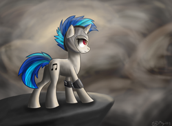 Size: 900x660 | Tagged: safe, artist:silverpup88, dj pon-3, vinyl scratch, g4, female, helmet, solo