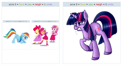 Size: 604x312 | Tagged: safe, apple bloom, rainbow dash, scootaloo, sweetie belle, twilight sparkle, equestria girls, g4, exploitable meme, juxtaposition, juxtaposition win, juxtaposition winception