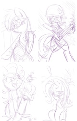 Size: 1229x1920 | Tagged: safe, fluttershy, pinkie pie, rarity, g4, shiro-pony