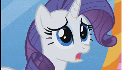 Size: 373x215 | Tagged: safe, edit, edited screencap, screencap, rarity, pony, unicorn, ponies: the anthology 2, g4, lesson zero, season 2, animated, blooper, broken glass, camera, female, marshmelodrama, ouch, outtakes, parody, the worst possible thing, youtube link