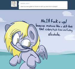 Size: 831x769 | Tagged: safe, artist:extradan, derpy hooves, oc:jerky hooves, pegasus, pony, g4, ask, female, mare, solo