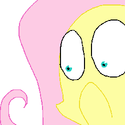 Size: 600x600 | Tagged: safe, artist:weaver, fluttershy, g4, female, frown, gif, ms paint, non-animated gif, reaction image, simple background, solo, white background