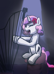 Size: 2593x3543 | Tagged: safe, artist:darkflame75, sweetie belle, g4, female, harp, musical instrument, solo