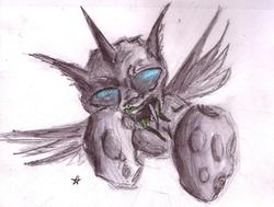 Size: 2163x1633 | Tagged: safe, artist:inky-draws, changeling, traditional art