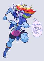 Size: 577x800 | Tagged: safe, artist:verticalart, rainbow dash, equestria girls, g4, humanized, muscles, rainbuff dash