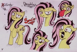 Size: 2392x1626 | Tagged: safe, artist:inky-draws, fluttershy, g4, emoshy, traditional art