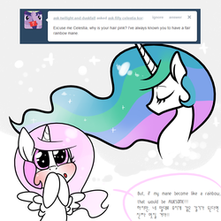 Size: 800x800 | Tagged: safe, princess celestia, g4, ask-filly-celestia-kor, filly, korean, pink-mane celestia, tumblr