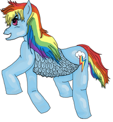 Size: 520x564 | Tagged: safe, artist:rosefairy0, rainbow dash, g4, female, simple background, solo