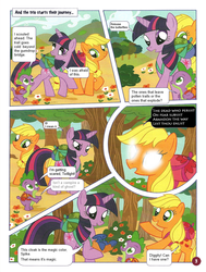 Size: 755x1000 | Tagged: safe, artist:limeylassen, edit, applejack, spike, twilight sparkle, vampire, g4, german comic, comic, funtimes in ponyland, glowing eyes, no way too far, parody, twilight is a lion, wat