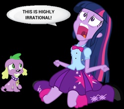 Size: 2000x1748 | Tagged: safe, spike, twilight sparkle, dog, equestria girls, g4, my little pony equestria girls, black background, duo, exploitable meme, screaming, simple background, speech bubble, spike the dog, twiscream