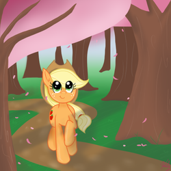 Size: 512x512 | Tagged: safe, artist:trytocaine, applejack, g4, path, tree