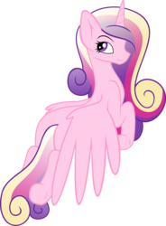 Size: 6000x8132 | Tagged: safe, artist:pastelflakes, princess cadance, g4, absurd resolution, female, heart, looking back, simple background, solo, transparent background, vector