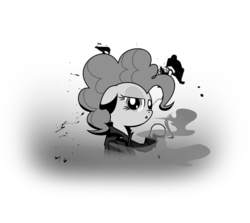 Size: 1886x1681 | Tagged: dead source, safe, artist:verzi-9, pinkie pie, g4, black and white, cigarette, female, grayscale, smoking, solo