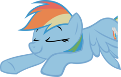 Size: 1580x1007 | Tagged: safe, artist:capnpaddy, rainbow dash, dragonshy, g4, female, happy, lying down, reaction image, simple background, smiling, smirk, smug, solo, spread wings, transparent background, vector, wings