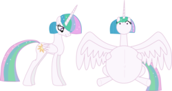 Size: 1223x653 | Tagged: safe, princess celestia, g4, alternate hairstyle, preglestia, pregnant, simple background, transparent background, vector