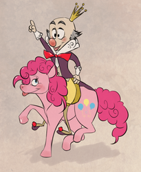 Size: 524x640 | Tagged: safe, artist:cup-o-hannibal, pinkie pie, g4, crossover, king candy, riding, sugar rush, wreck-it ralph