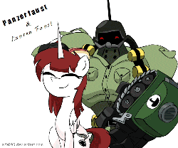 Size: 500x417 | Tagged: safe, artist:alfa995, oc, oc only, oc:fausticorn, pony, animated, brush, brushie, cute, eyes closed, female, grooming, lauren faust, mare, panzerfaust, simple background, sitting, skullgirls, smiling, white background